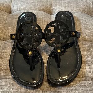 Tory Burch Glossy Black Sandals